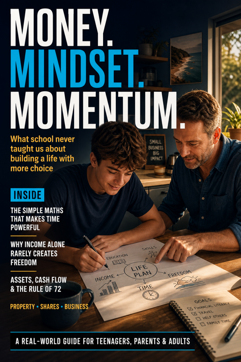Money. Mindset. Momentum. free magazine cover